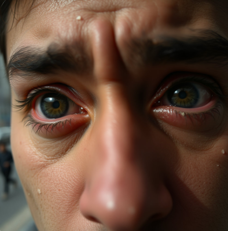 미세 먼지에 의한 눈 염증 사진