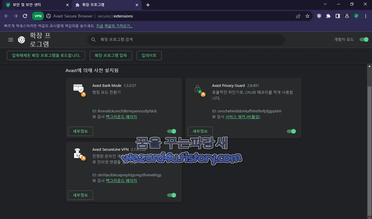 Avast Secure Browser PRO Extensions