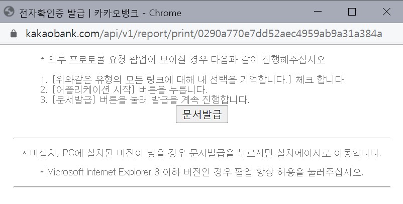 카카오뱅크 월세 이체확인증 PDF