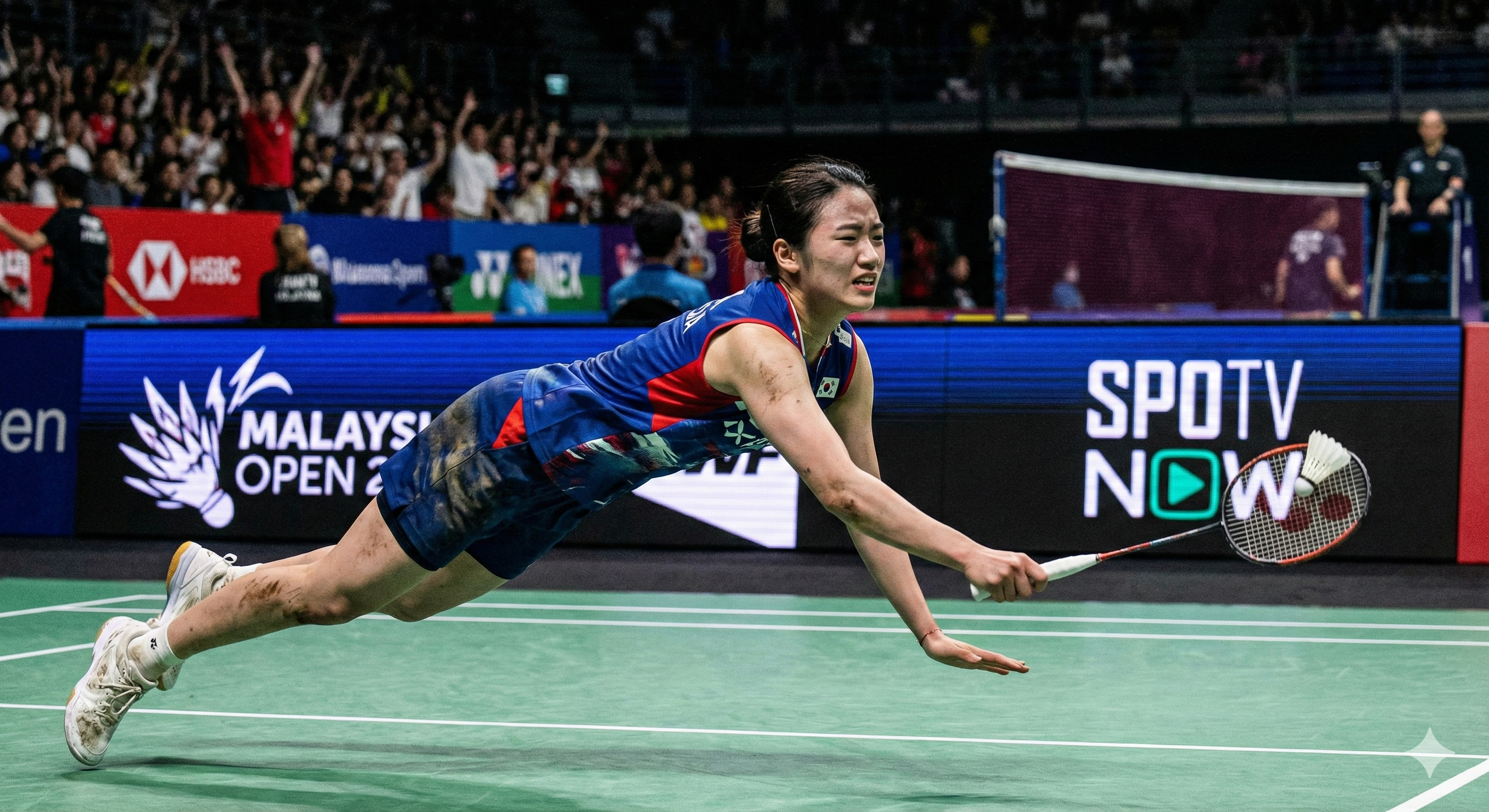 안세영의 질식 수비에 좌절하는 상대 선수