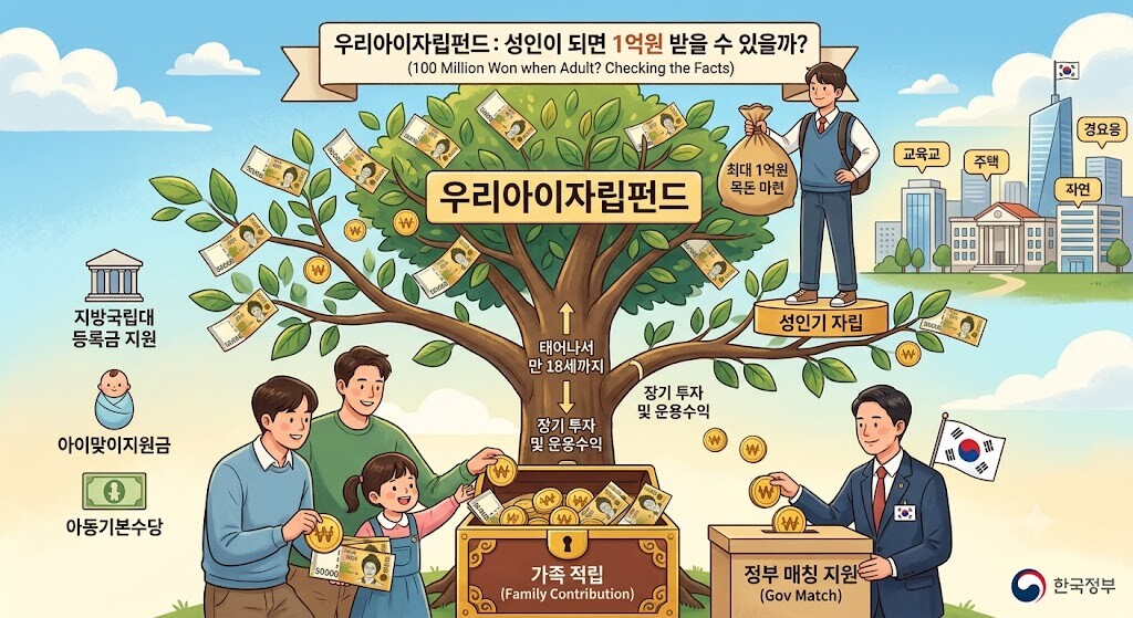 우리아이자립펀드 총정리|1억원은 확정 지급액일까? 소득별 지원 조건 확인