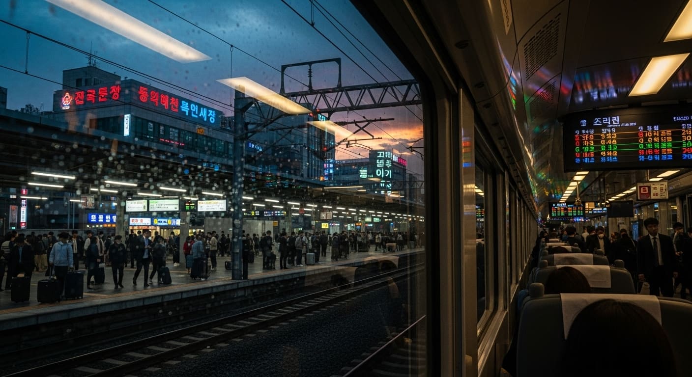 명절 기간 코레일 기차역의 혼잡한 분위기