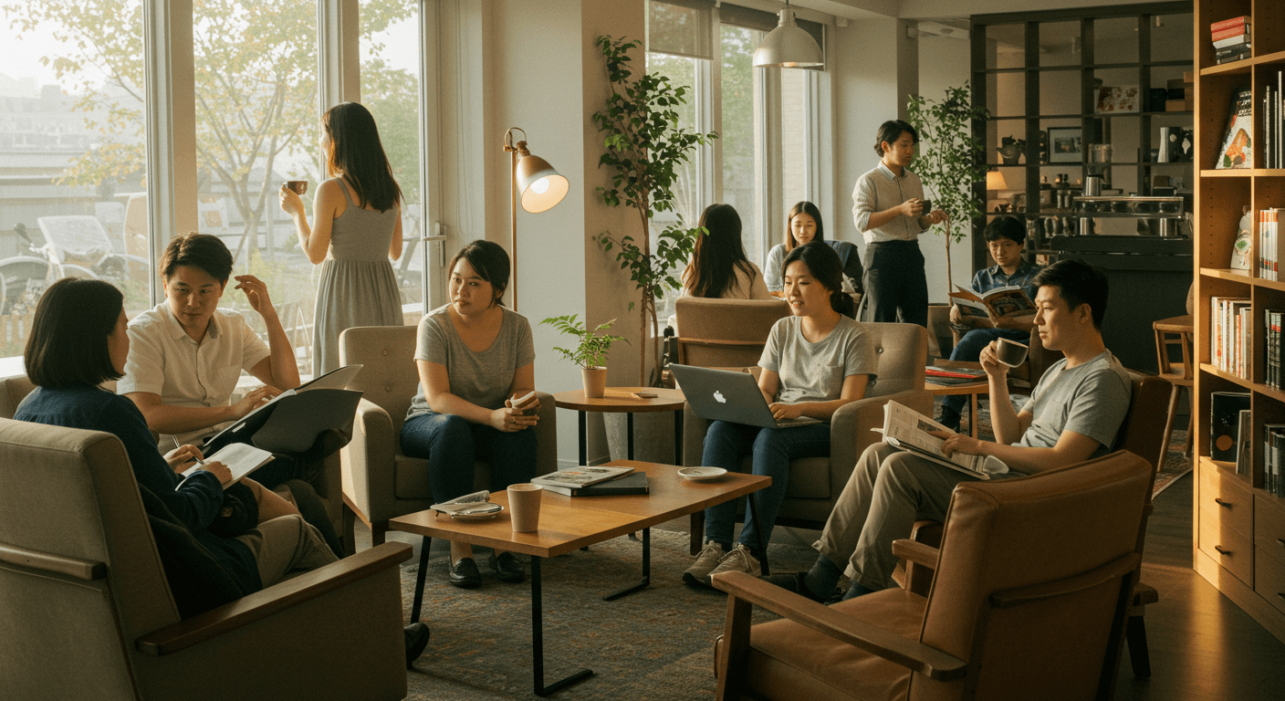 긍정적인 태도와 유머 감각으로 편안한 분위기를 만드세요.