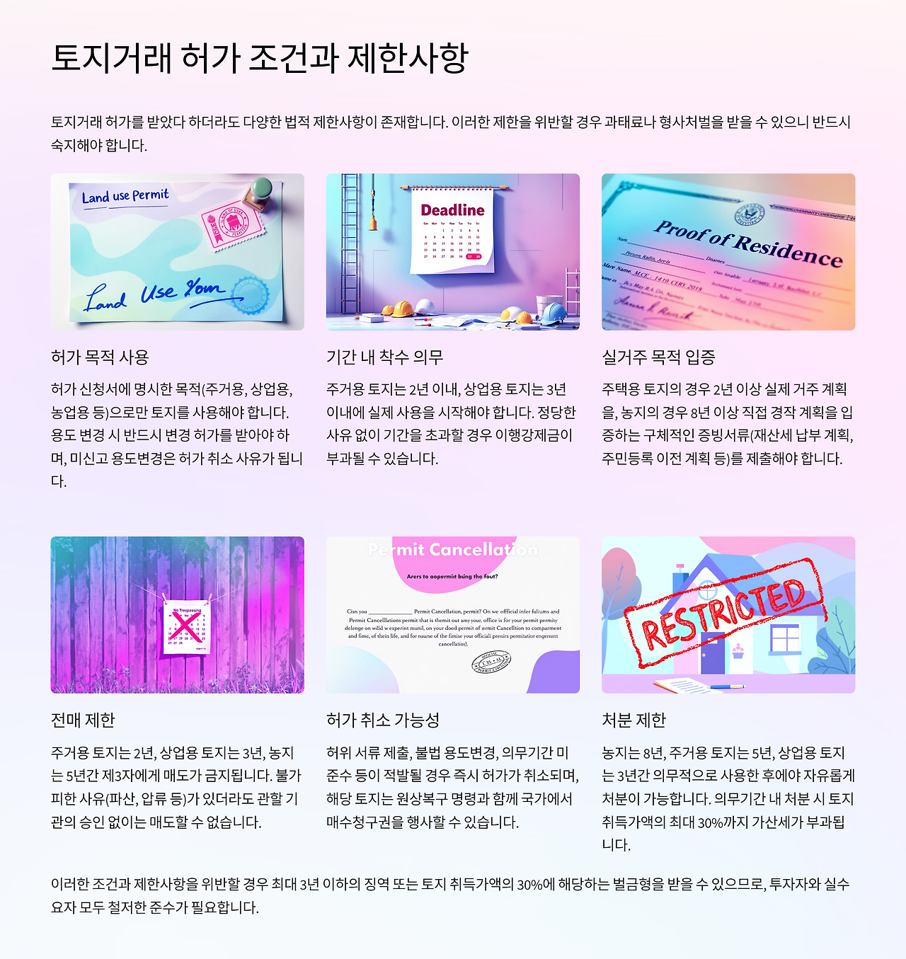 토지거래 허가 조건과 제한 사항