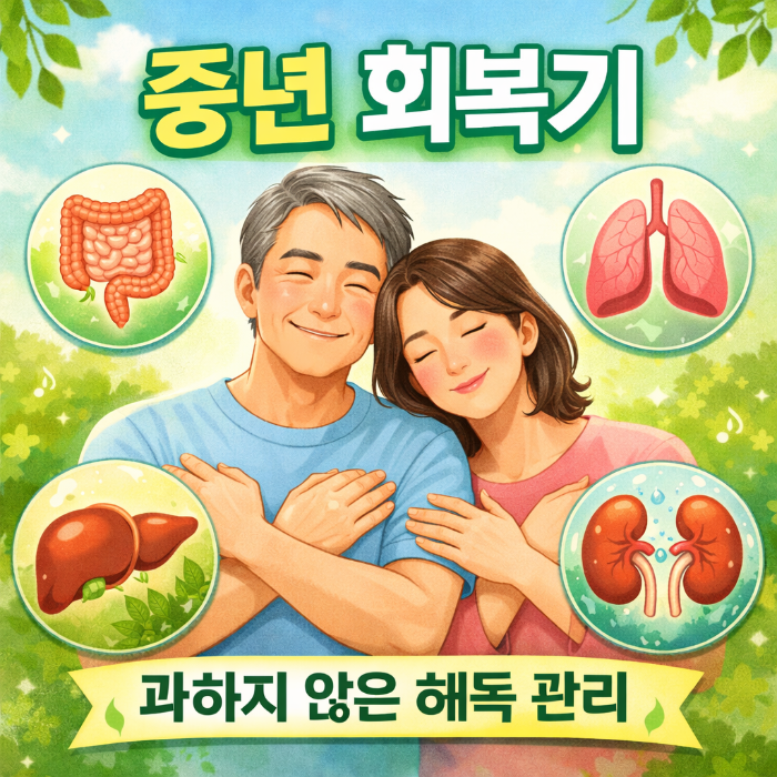 중년 회복기-장·간·신장·폐 기능을 보호 위해 과하지 않은 해독 관리 썸네일