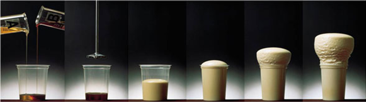 우레탄폼 발포 과정