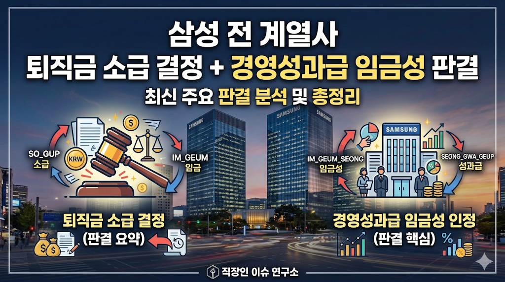 삼성 퇴직금 소급 지급 확정! 2023년 이후 퇴직자 필독, 경영성과급 임금성 판결 총정리