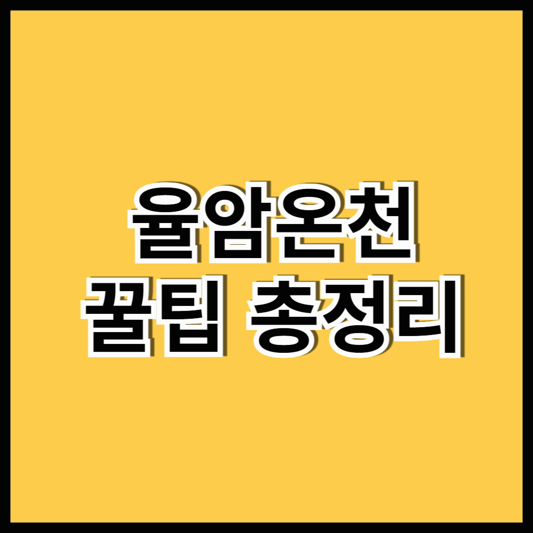 율암 온천 꿀팁 총정리