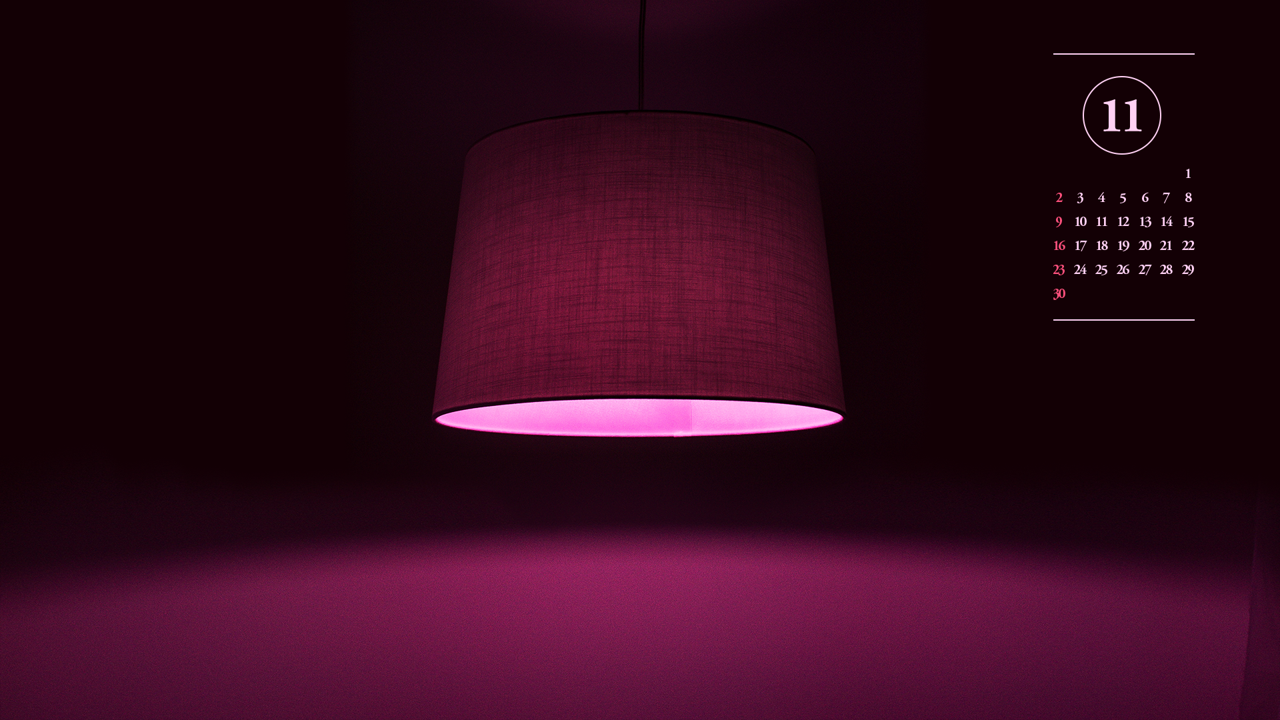 13 자주색 전등 A - 2025년11월 노트북배경화면