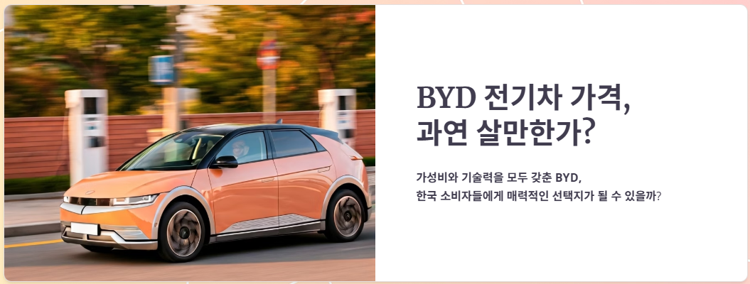 비와이디(BYD) 전기차 가격, 과연 살만한가?