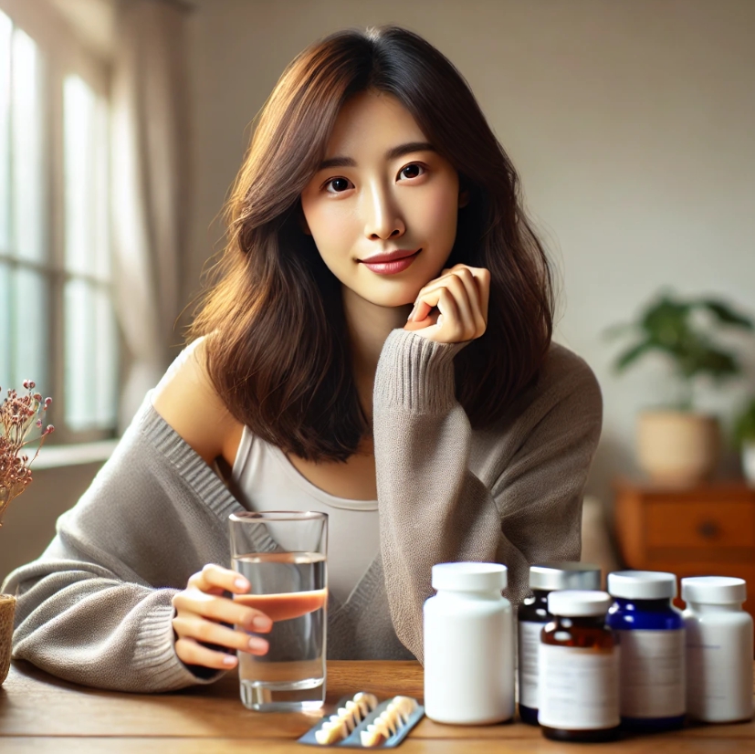 영양제를 꾸준히 챙겨 먹는 모습