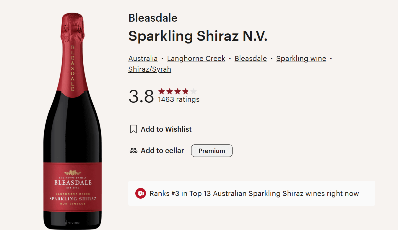 브리스데일 스파클링 쉬라즈