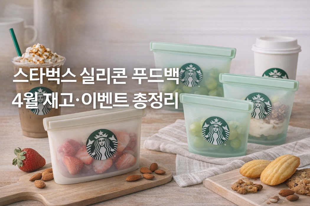스타벅스 실리콘 푸드백 4월 재고 마감 전 총정리