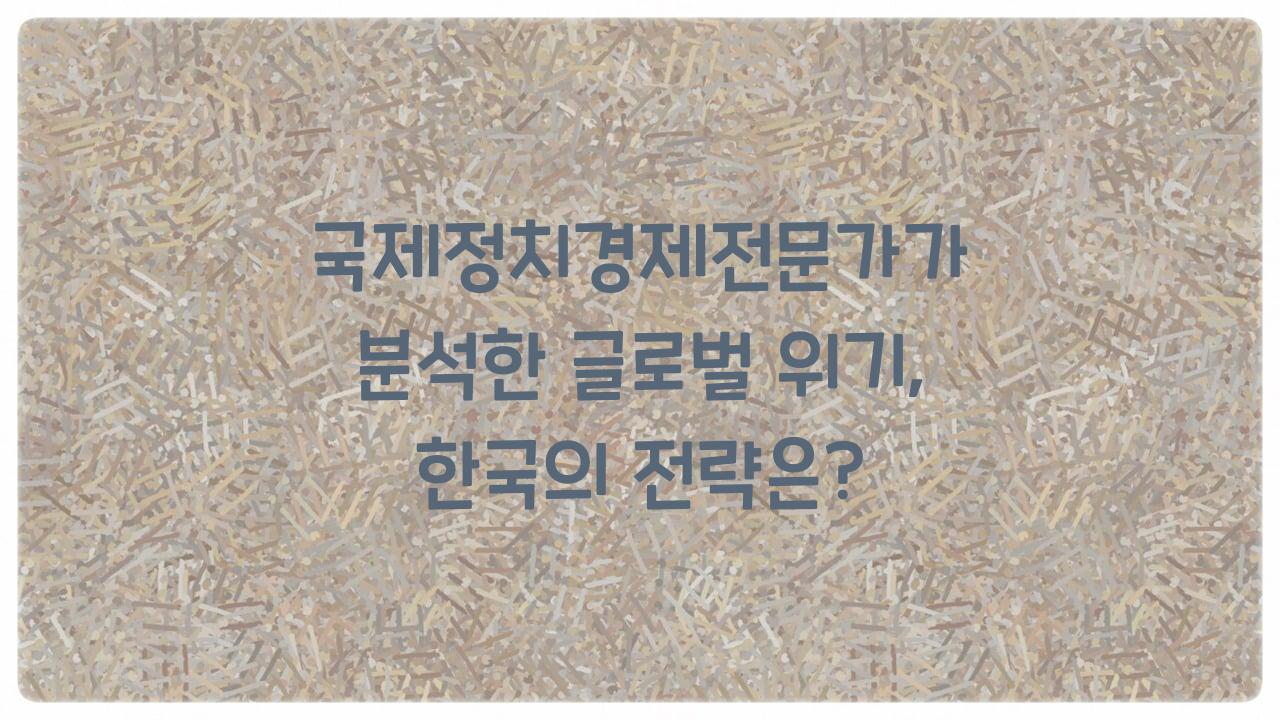 국제정치경제전문가