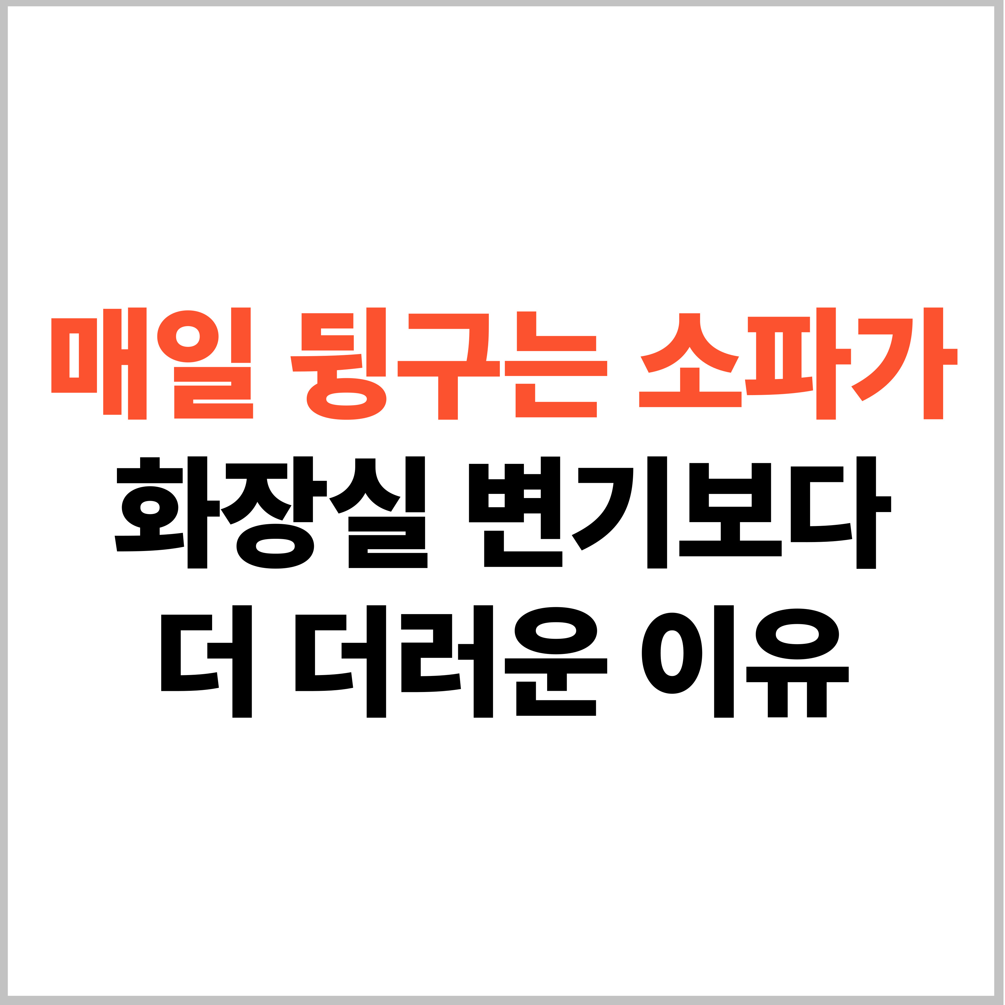 소파가 변기보다 더 더럽다