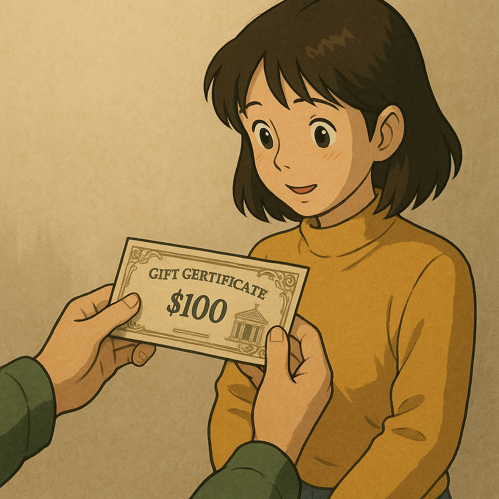 상품권처럼 돈을 받는 꿈