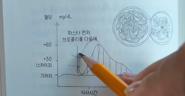 야채를 먼저 먹어야 하는 이유 그래프