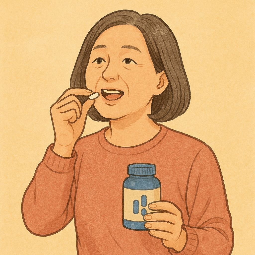 유산균 챙겨먹는 50대 여자