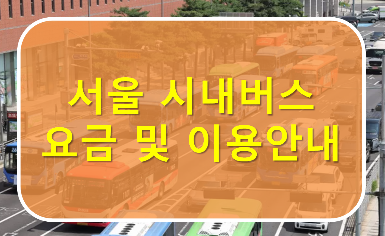 서울 버스 요금 및 이용안내