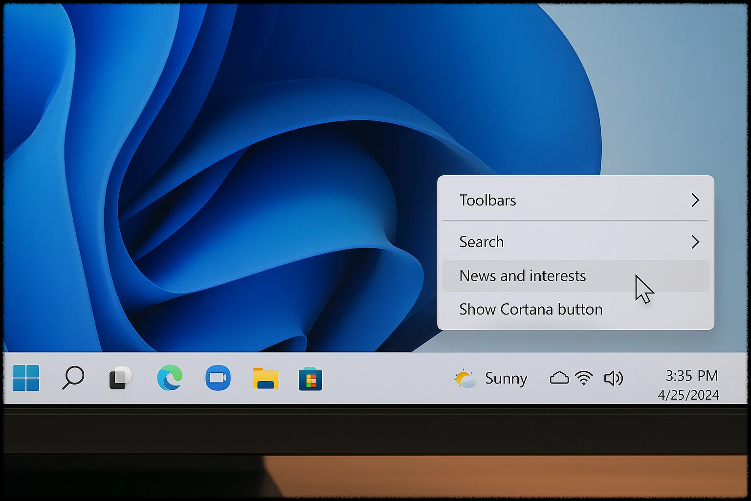 작업표시줄 정렬 설정 화면