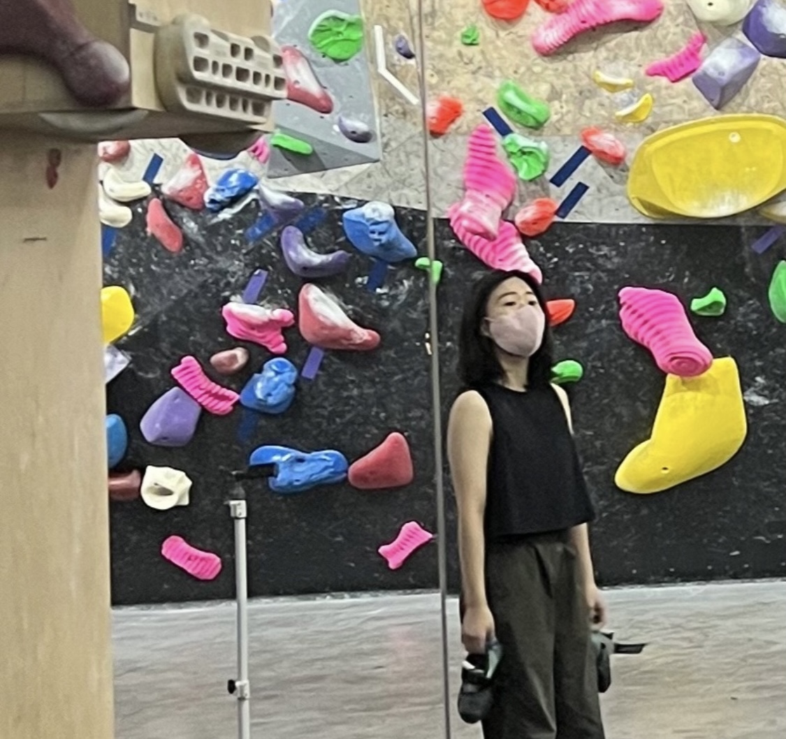 암벽화를 들고 있는 사람