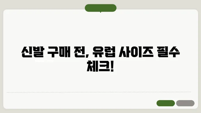 유럽 신발 사이즈표