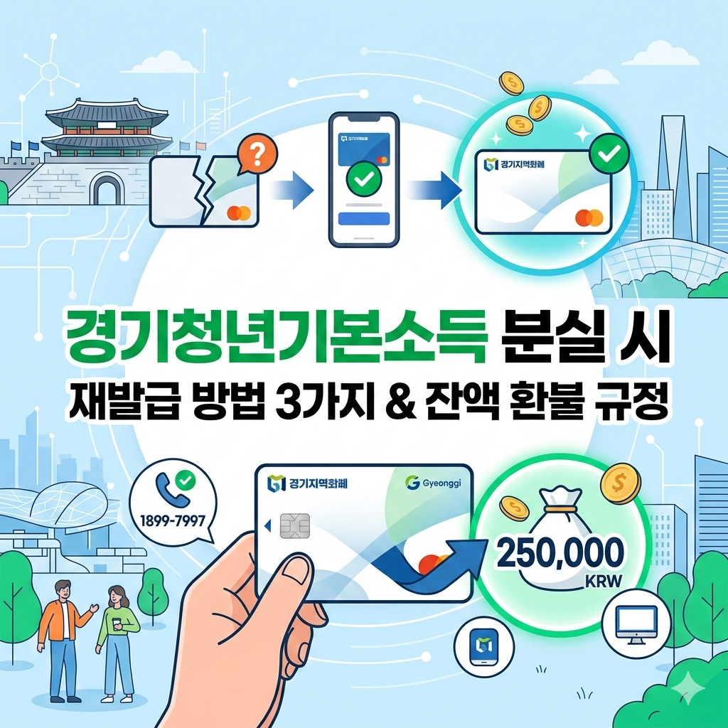 경기청년기본소득 분실 재발급 방법 3가지와 잔액 환불 규정