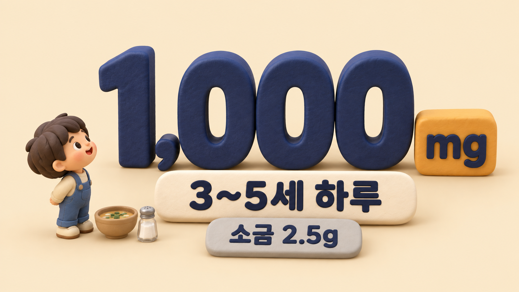5살 하루 나트륨 1000