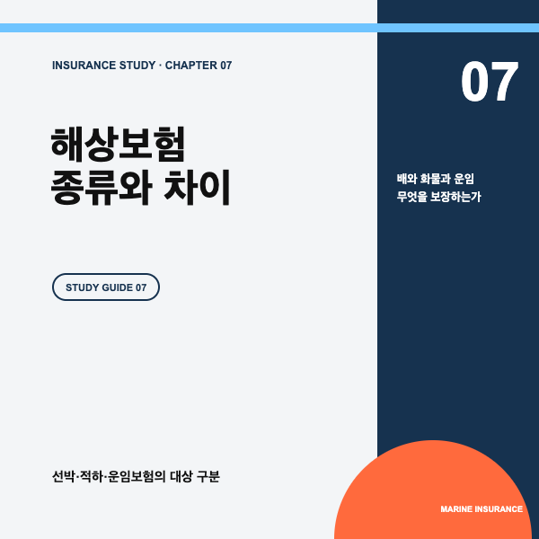 해상보험 종류 핵심정리, 선박&middot;적하&middot;운임보험 차이