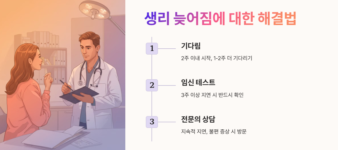 생리 늦어짐에 대한 해결법