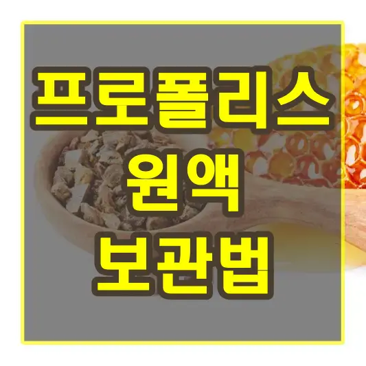 프로폴리스 원액 보관법