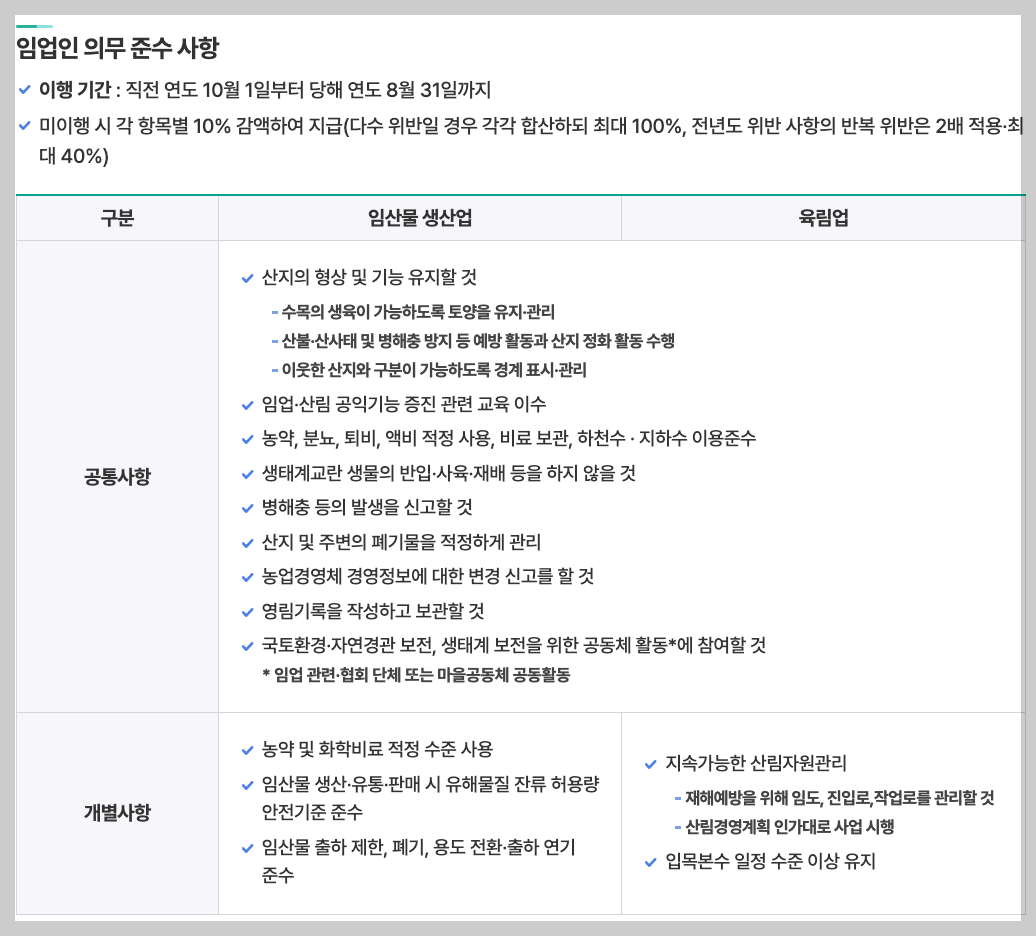 2025년 임업직불금 신청 방법 및 온라인 의무교육 3분 안내