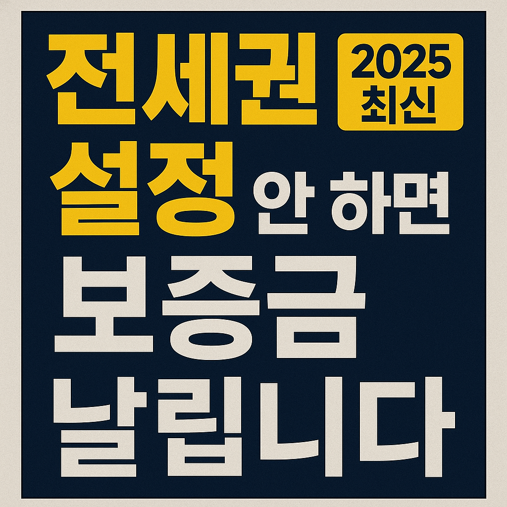 전세권 설정 절차, 몰라서 보증금 날리는 사람 많습니다 (2025 최신)