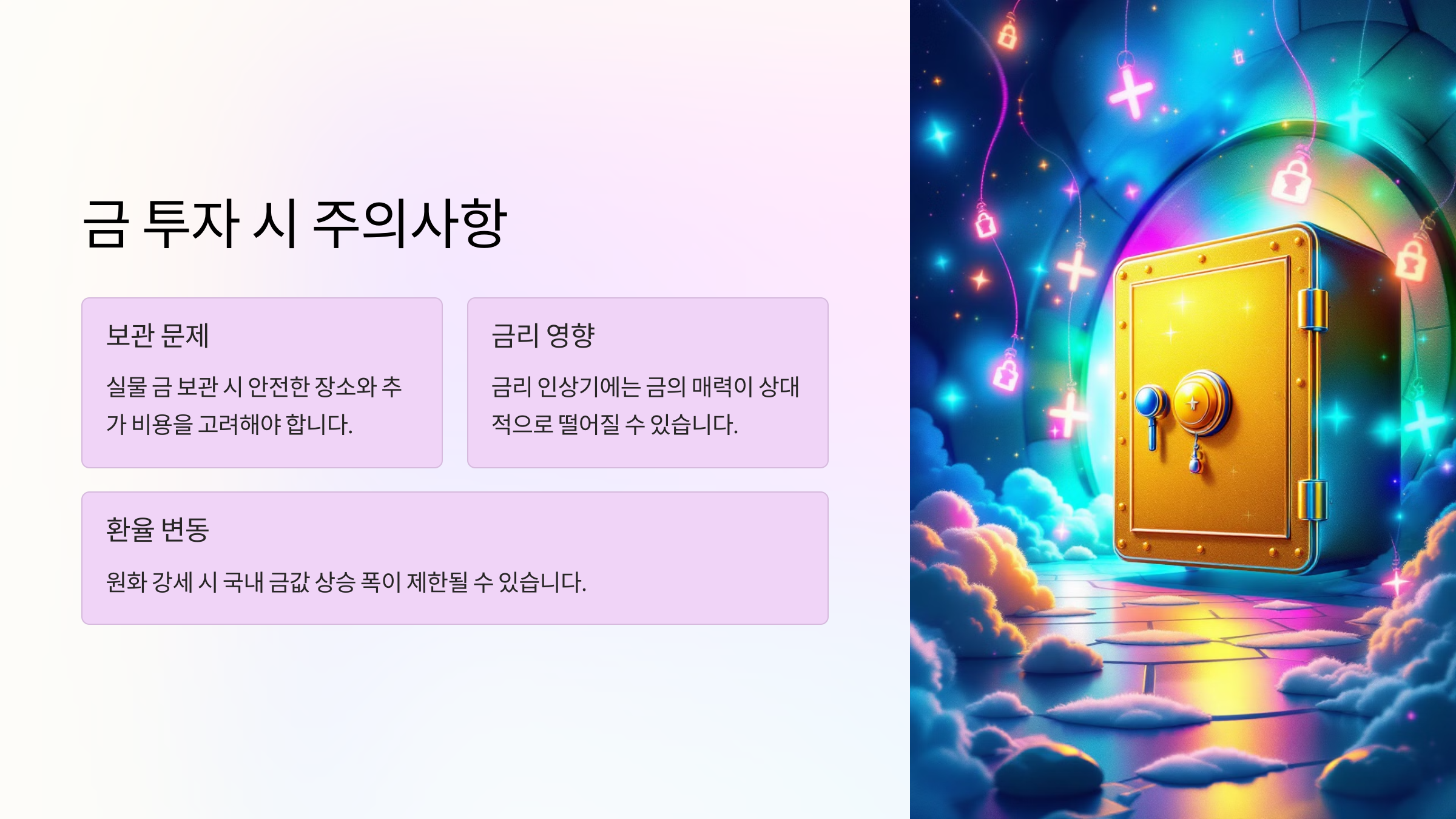 금 투자 시 주의사항