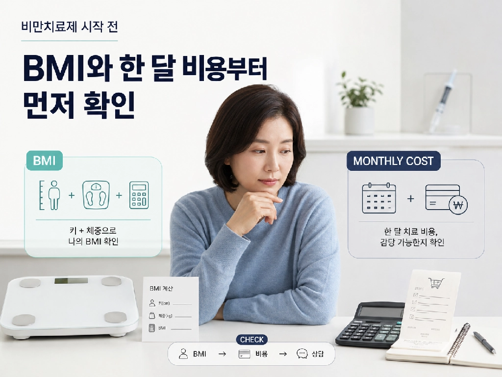 비만치료제 시작 전 BMI와 한 달 비용은?