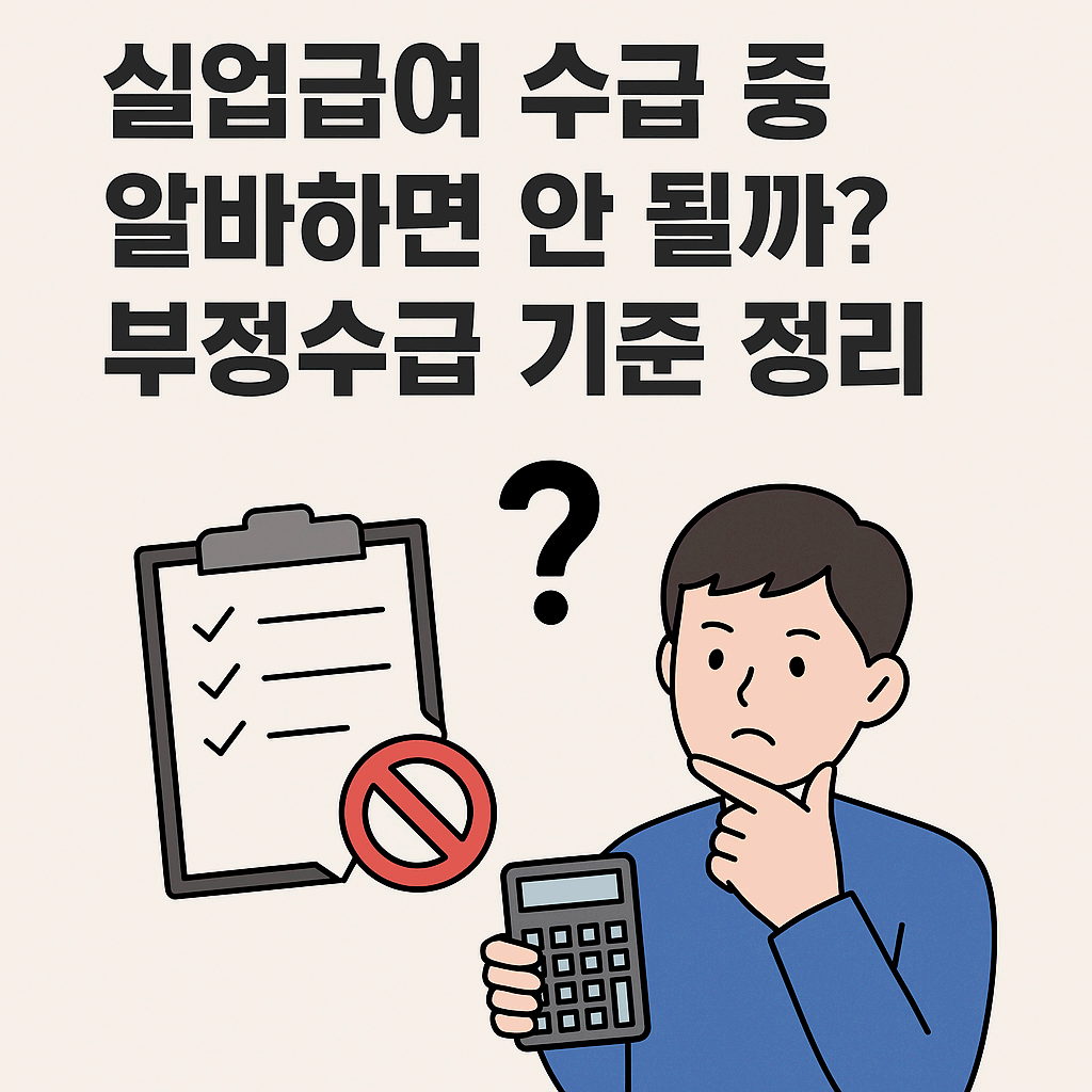 실업급여 수급 중 알바하면 안 될까? 부정수급 기준 정리
