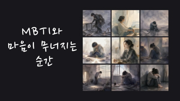 MBTI와 마음이 무너지는 순간의 목차에 대한 그림입니다