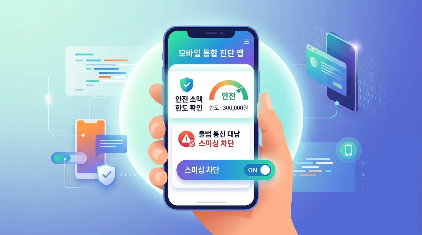 모바일 통합 진단 앱 안전 소액 한도 확인 및 불법 통신 대납 스미싱 차단