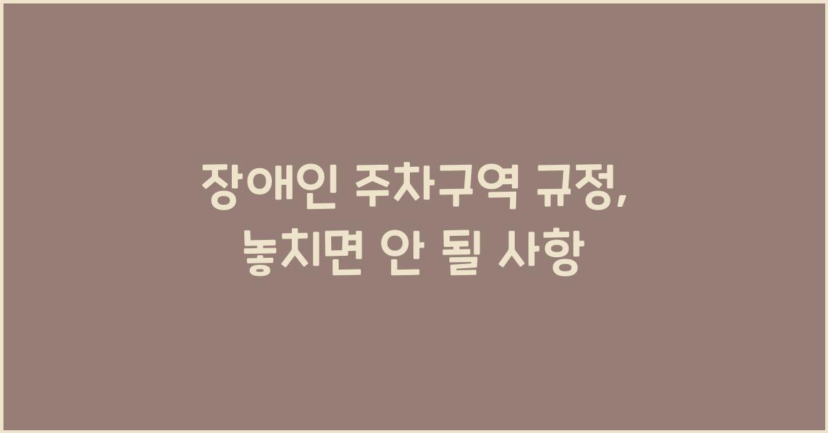 장애인 주차구역 규정
