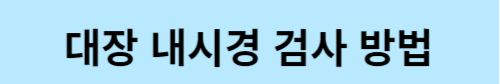 대장 내시경 검사 방법