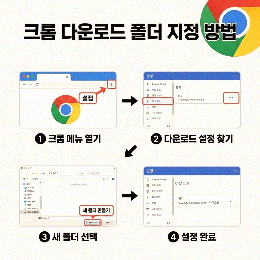 크롬 다운로드 폴더 깔끔하게 지정하는 방법 알려드릴게요