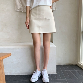 5color 여성 가을 A라인 미니 레더 스커트 가죽 치마 검정 봄 여자