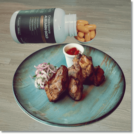 알부민 보충제와 고기