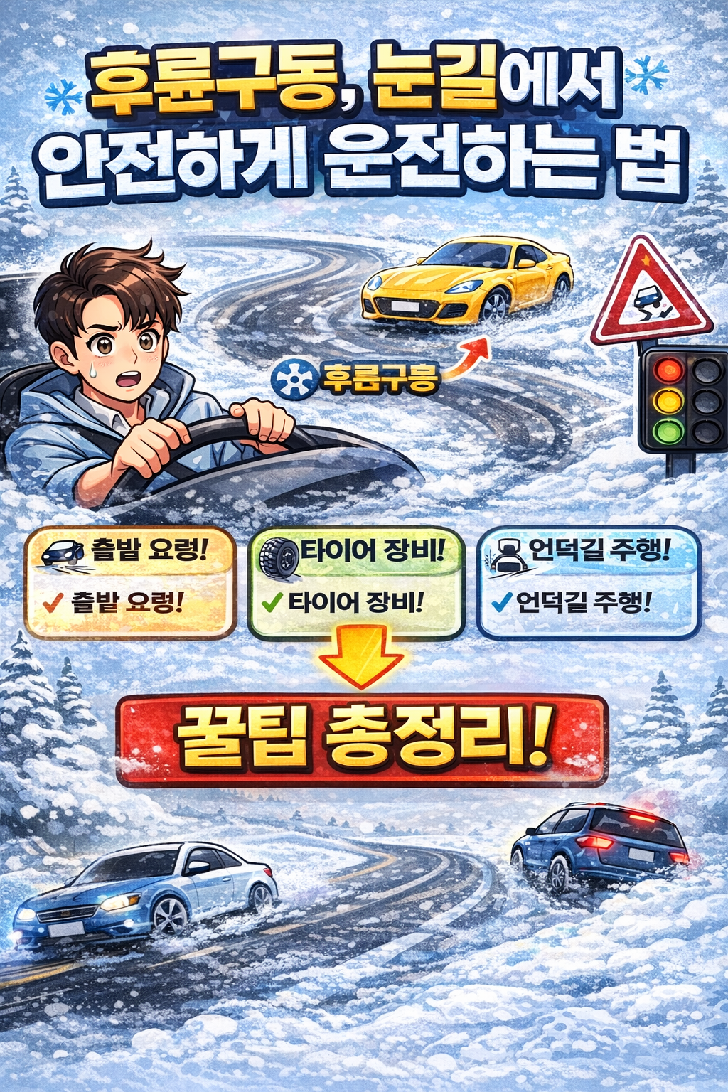 후륜구동 차량, 눈길에서 안전하게 운전하는 법