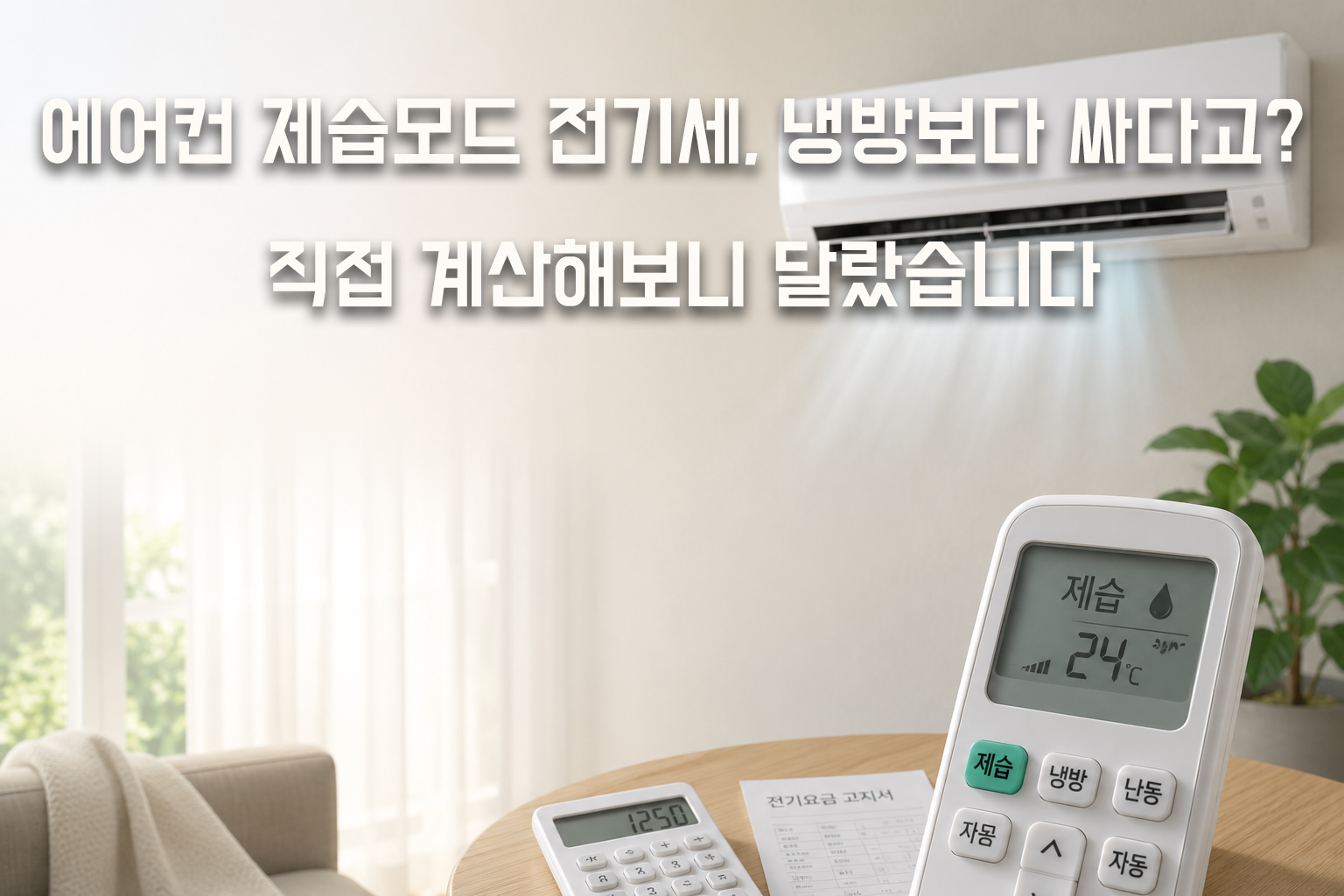 에어컨 제습모드 전기세는 얼마나 나올까? 제습모드와 냉방모드 전기요금 차이를 비교한 이미지