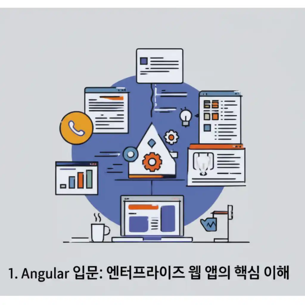 Angular 입문자를 위한 엔터프라이즈 웹 앱 핵심 구조 및 주요 구성 요소 시각화