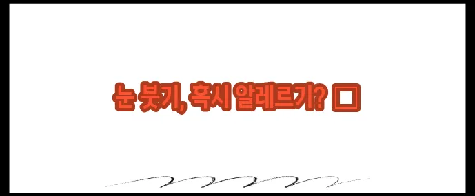 눈두덩이가 붓는 이유 (+알레르기 여부 구분법)