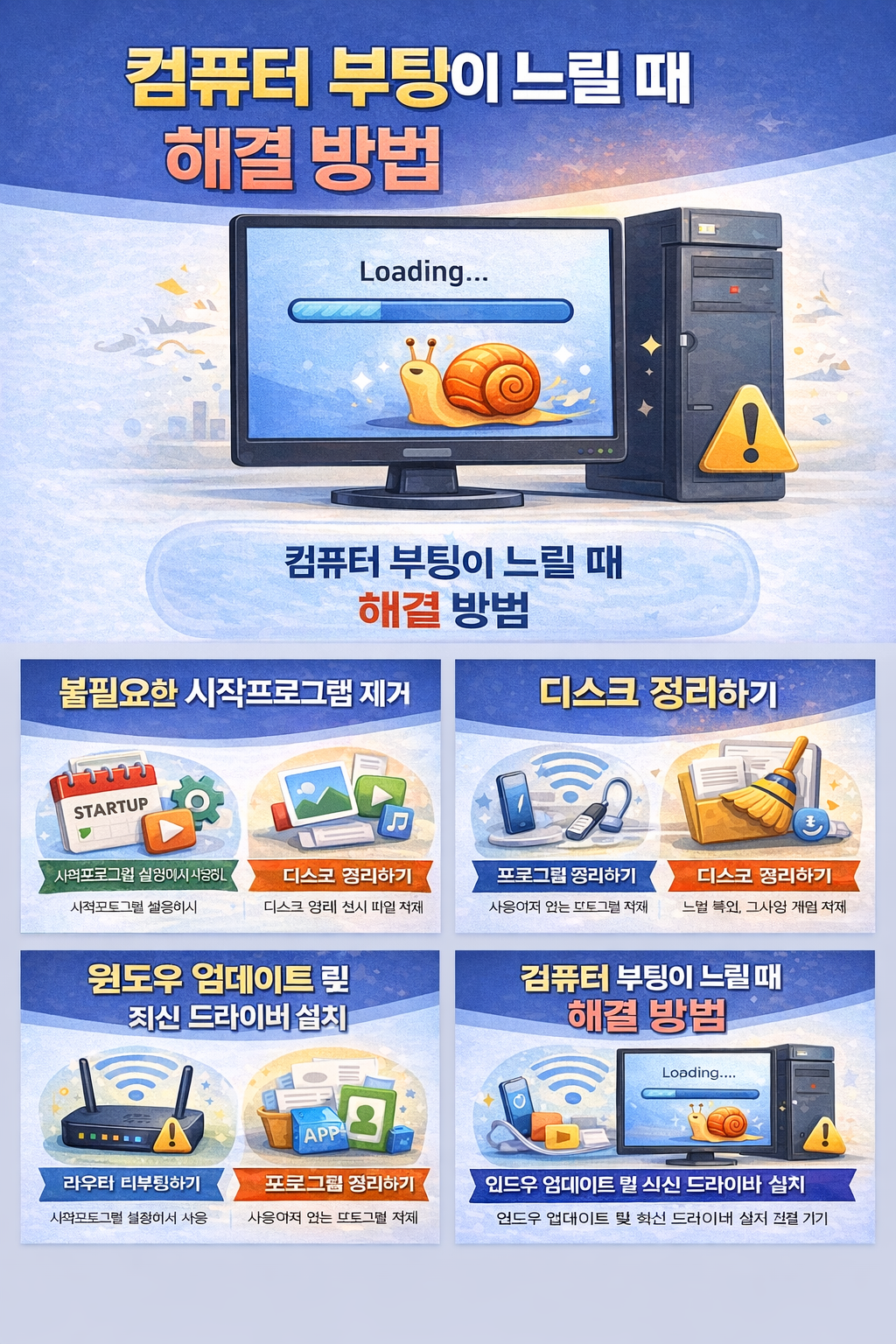 컴퓨터 부팅이 느릴 때 해결 방법