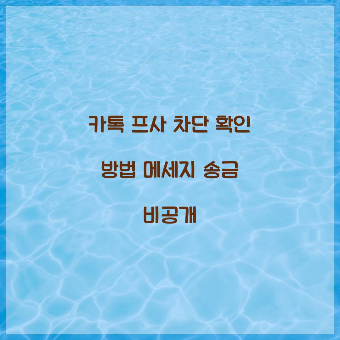 카톡 프사 차단