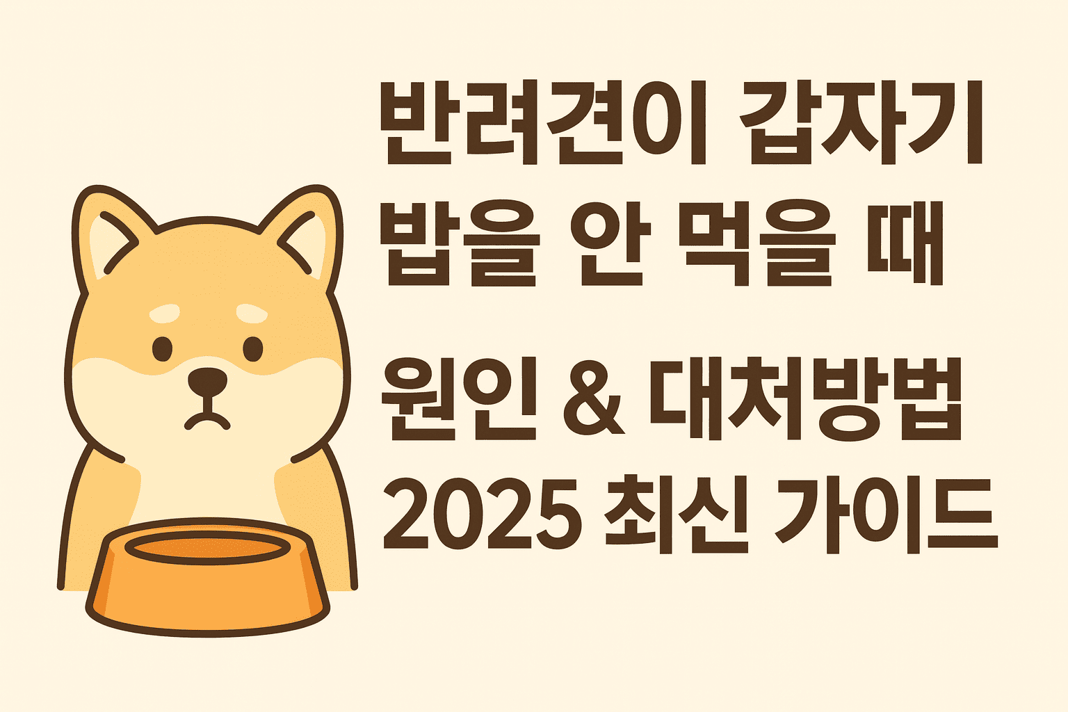 반려견이 갑자기 밥을 안 먹을 때 원인 &amp; 대처방법 ❘ 2025 최신 가이드